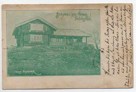Postkort, ca 1902. Halden skiklubbs arkiv.