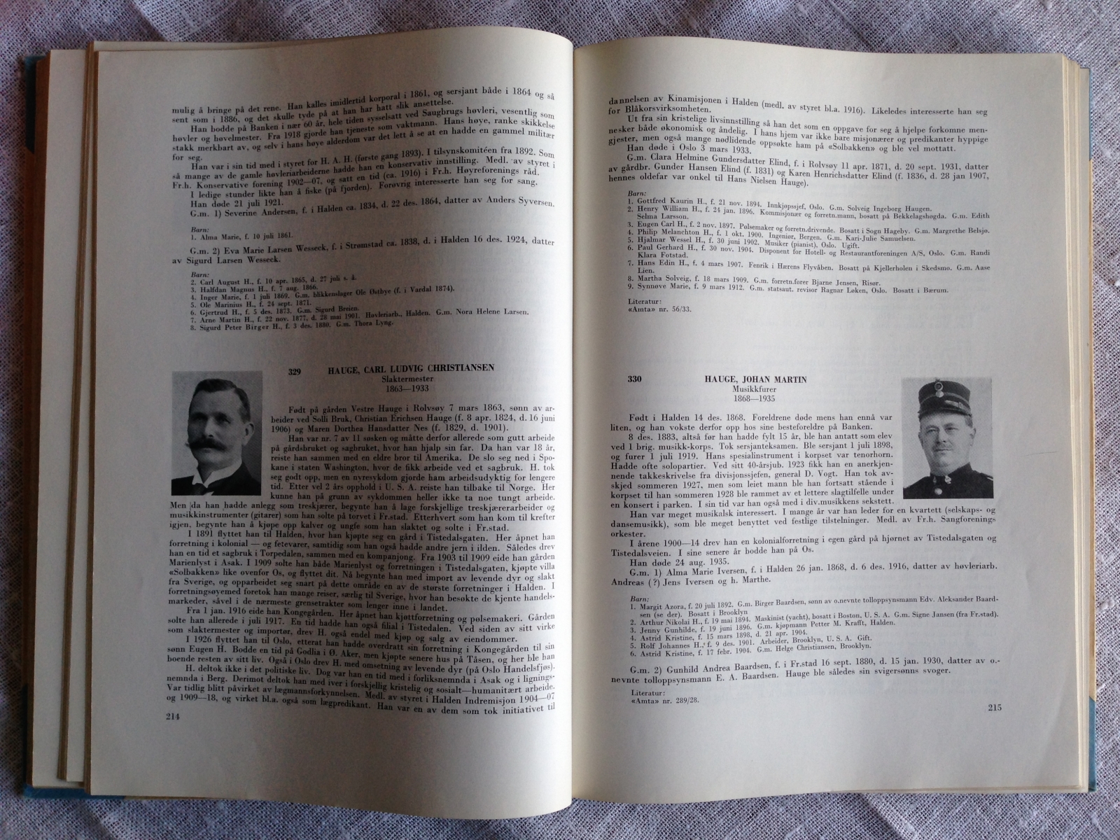 Edvin Hauge. 800 Halden profiler: en samling biografier omfattende haldensere etter 1900 (født før 1886). 1950. 
